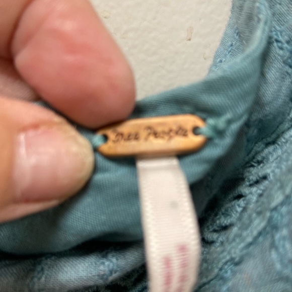 Free People Bella one shoulder Maxi dress teal full skirt - Picture 5 of 9